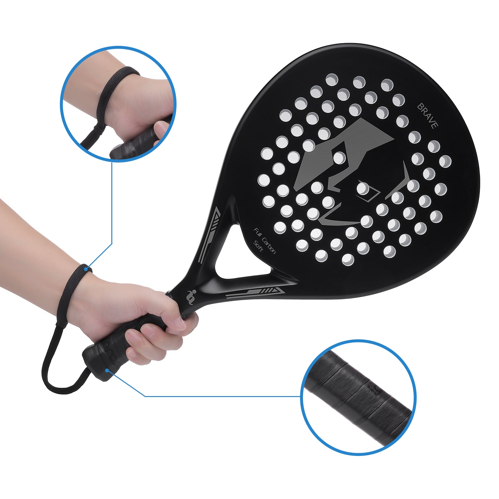 Raquette de padel R3 Grit — Noir