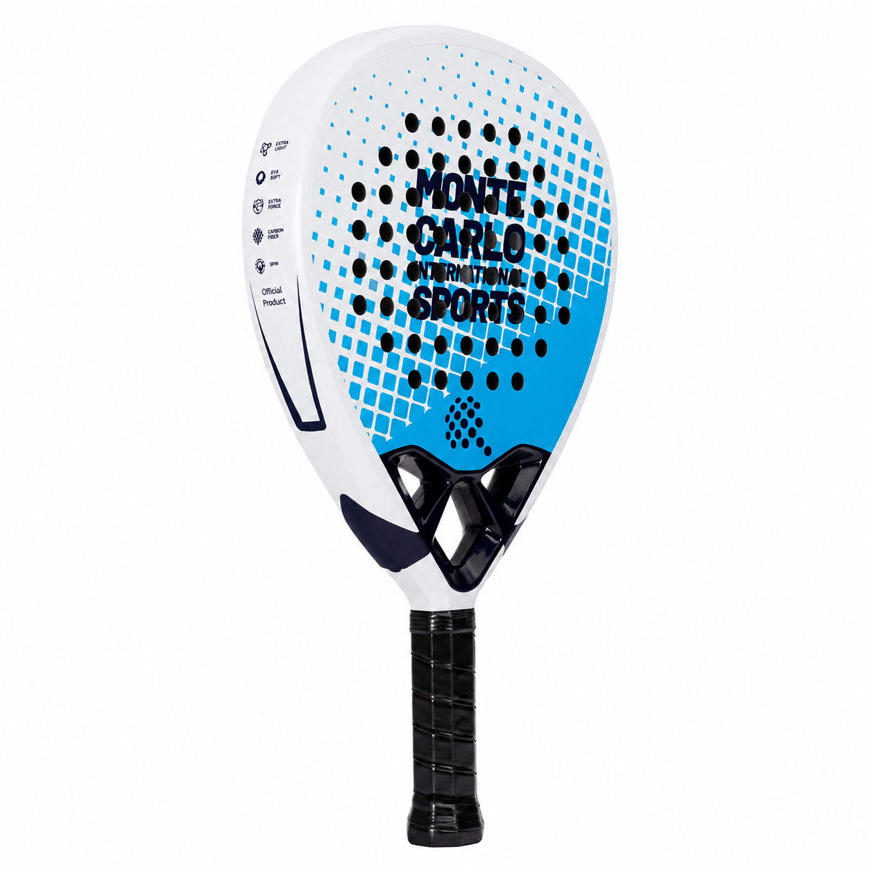 Raquette de padel D2 Carbone — Bleu et blanc