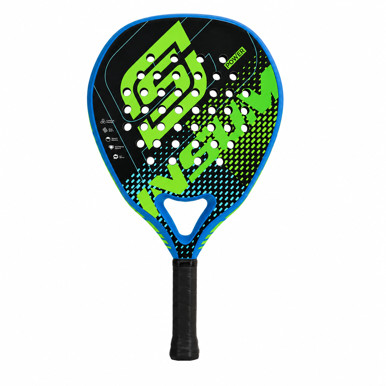 Raquette de padel D1 Carbone — Bleu et vert