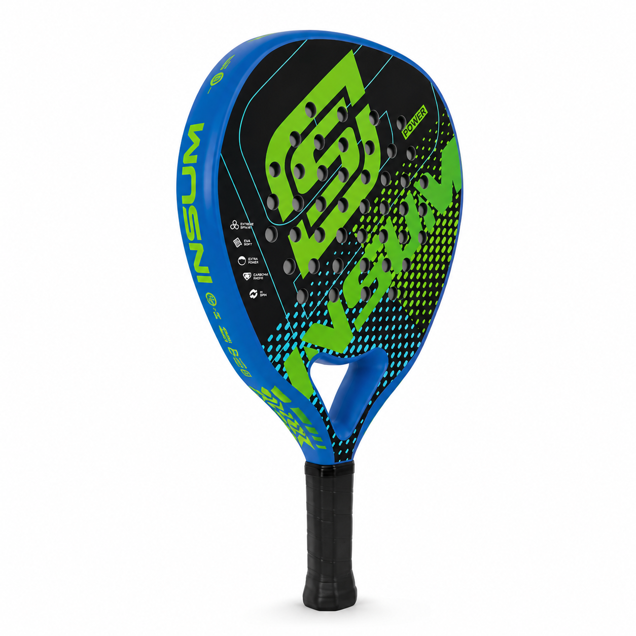 Raquette de padel D1 Carbone — Bleu et vert