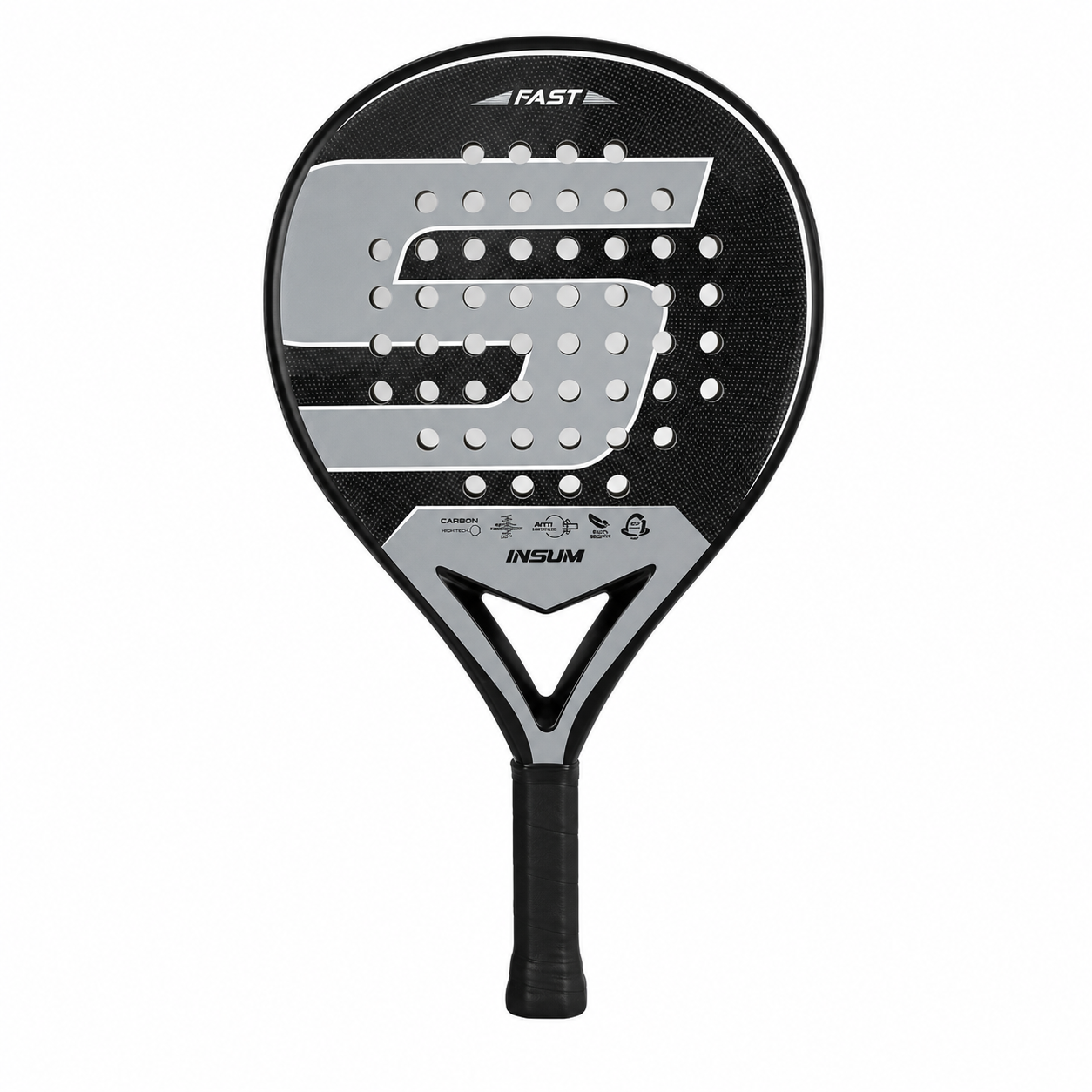Raquette de padel R1 Carbone — Noir et gris