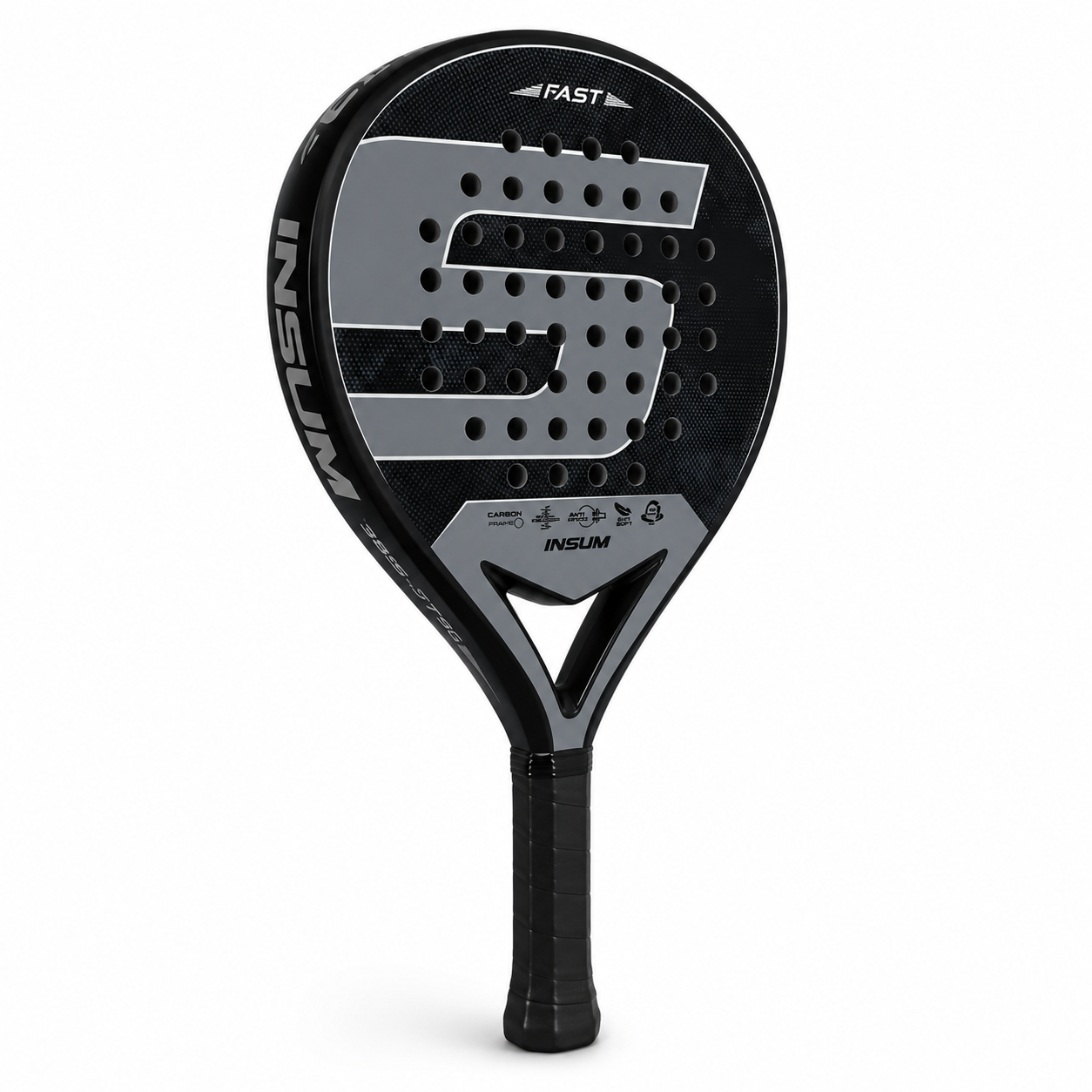Raquette de padel R1 Carbone — Noir et gris