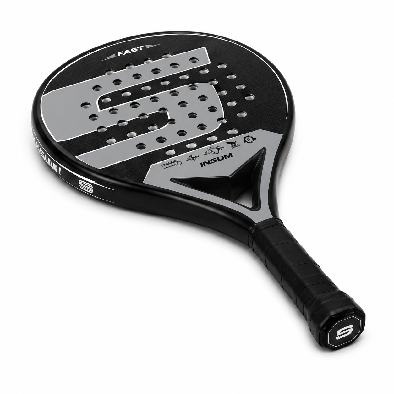 Raquette de padel R1 Carbone — Noir et gris