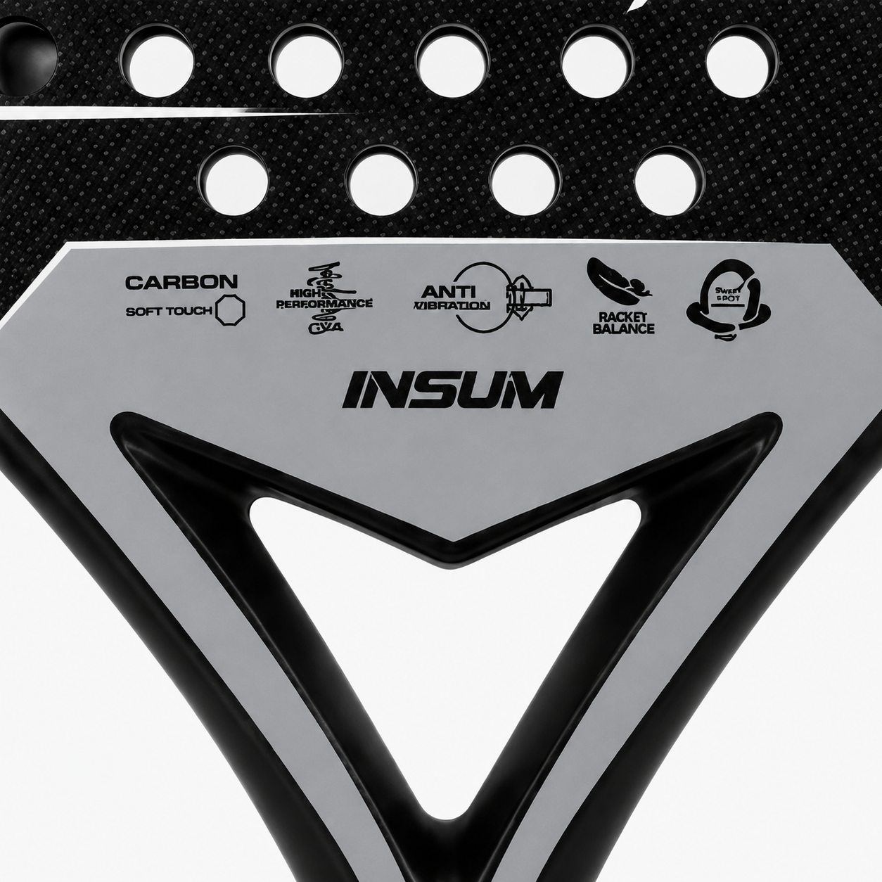 Raquette de padel R1 Carbone — Noir et gris