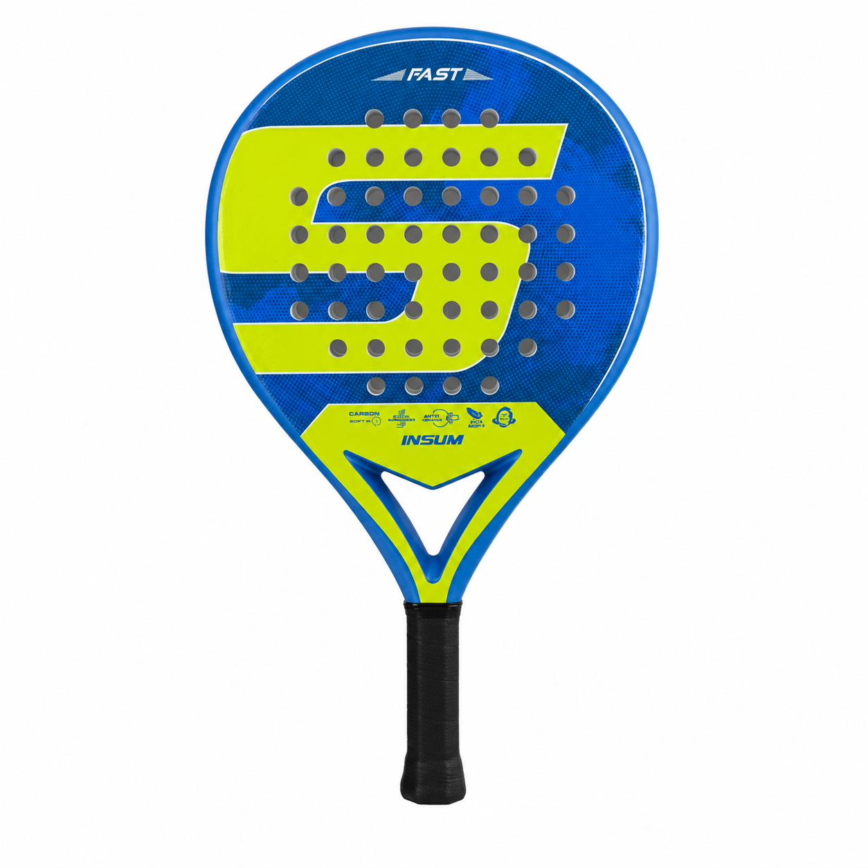 Raquette de padel R1 Carbone — Jaune et bleu