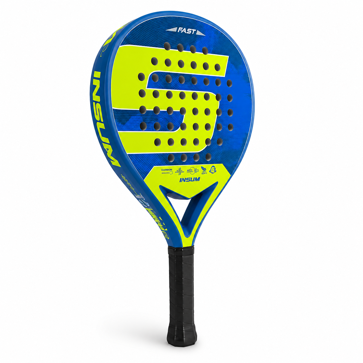 Raquette de padel R1 Carbone — Jaune et bleu