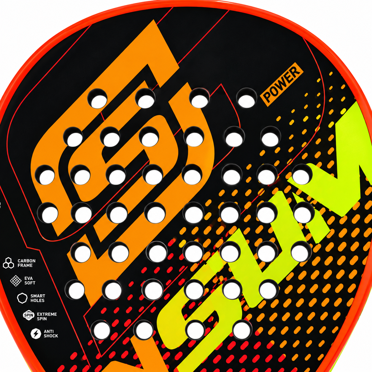Raquette de padel D1 Carbone — Orange
