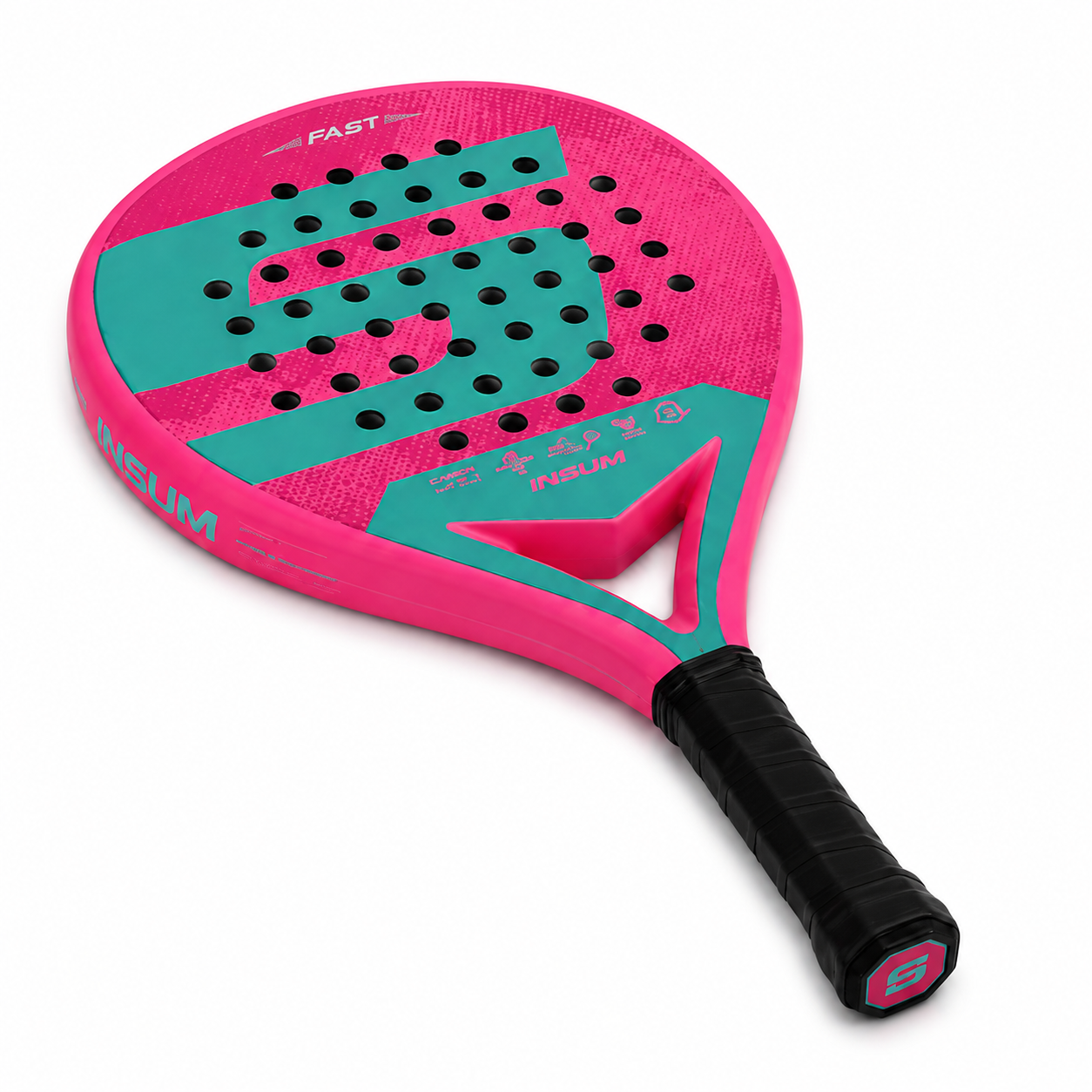 Raquette de padel R1 Carbone — Rose et bleu