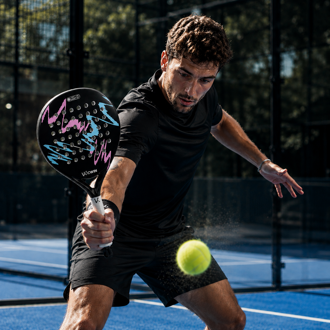 Raquette de padel G4 — Rose et noir